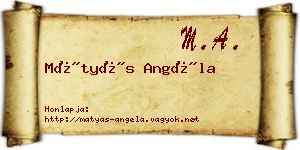 Mátyás Angéla névjegykártya